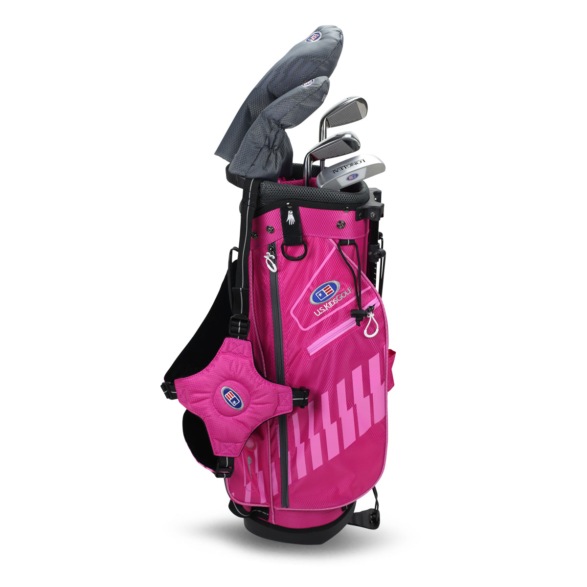 UL48-s 5 Club Stand Set, All Graphite, Grey/Teal Bag Right / Pink/Pink