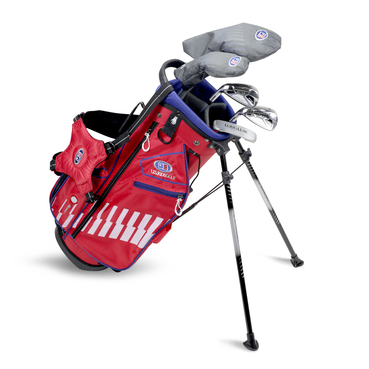 UL48-s 5 Club Stand Set, All Graphite, Grey/Teal Bag Left / Red/White/Blue