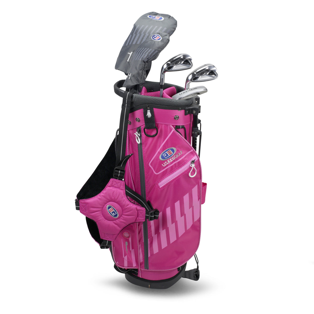 UL48-s 5 Club Stand Set, All Graphite, Grey/Teal Bag Left / Pink/Pink