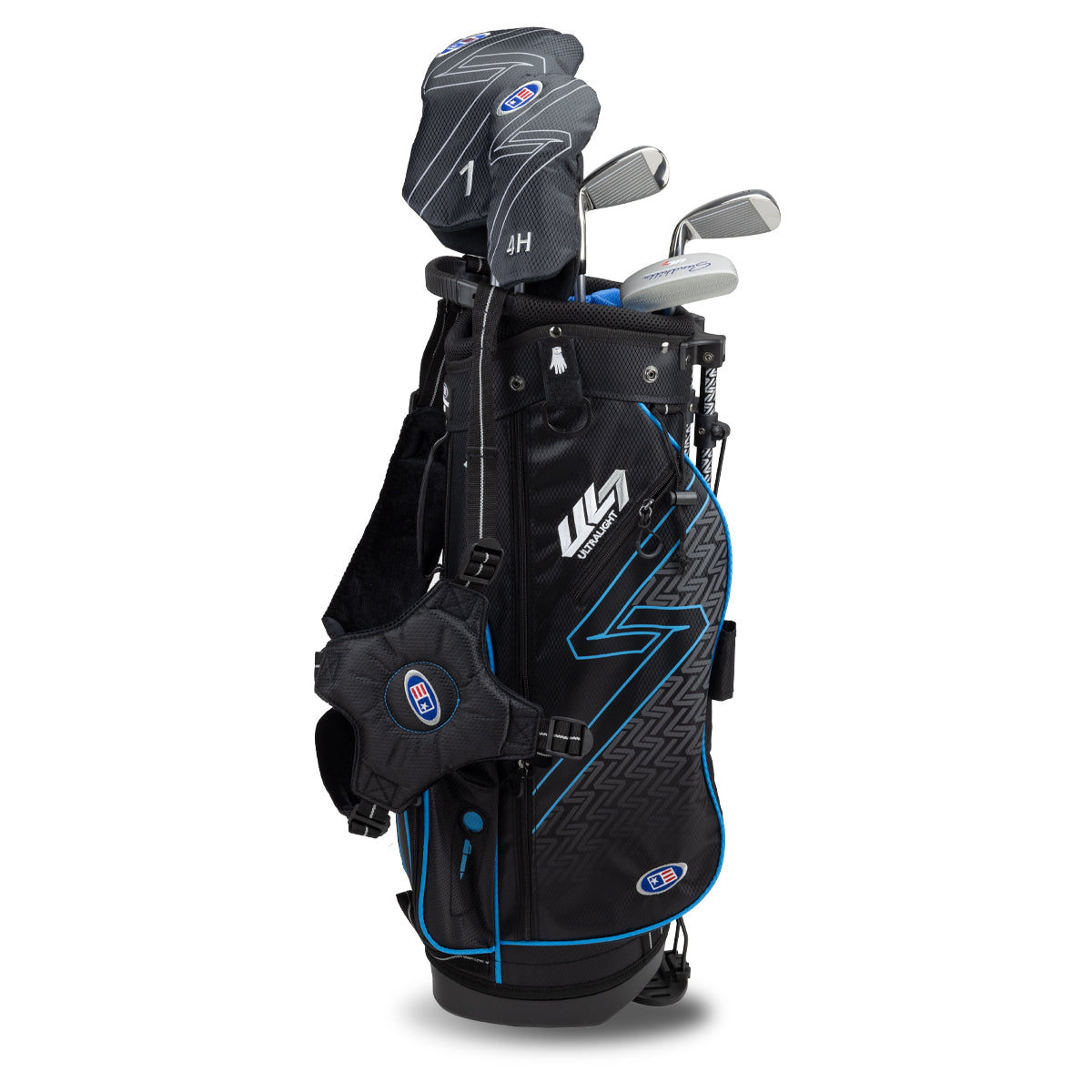 UL7 48 5 Club Stand Set, All Graphite, Black/Teal Bag Right / Black/Teal