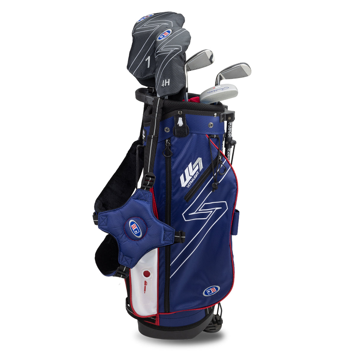 UL7 48 5 Club Stand Set, All Graphite, Black/Teal Bag Right / Navy/Red