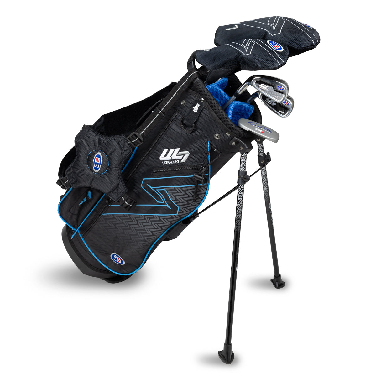 UL7 48 5 Club Stand Set, All Graphite, Black/Teal Bag Left / Black/Teal