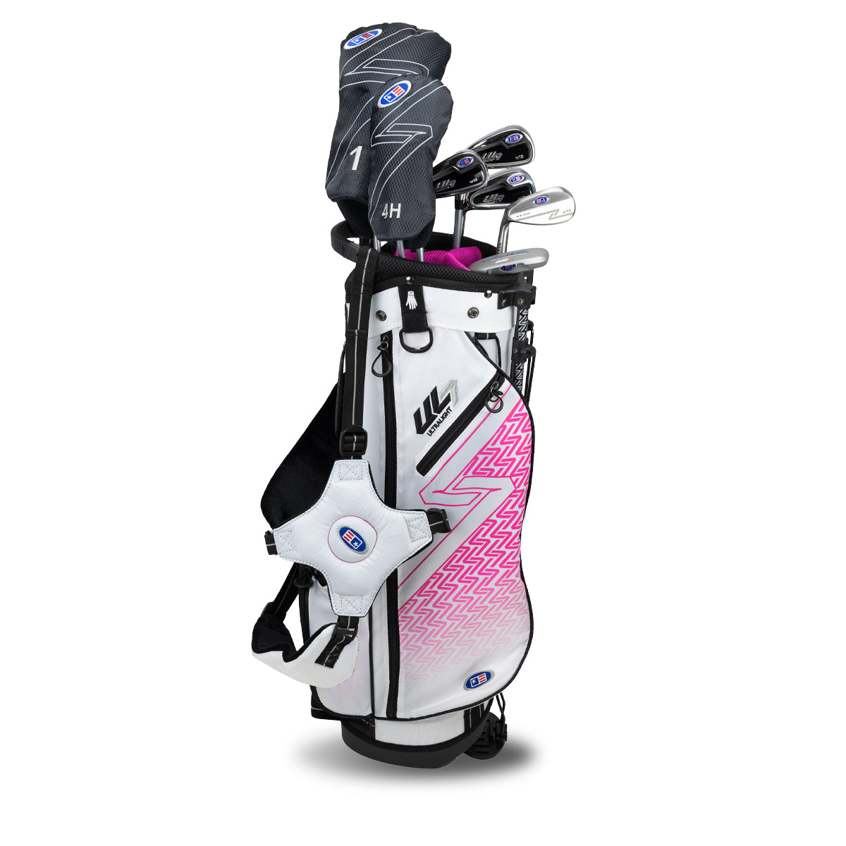 UL7 54 7 Club Stand Set, All Graphite, Black/ Left / White/Pink