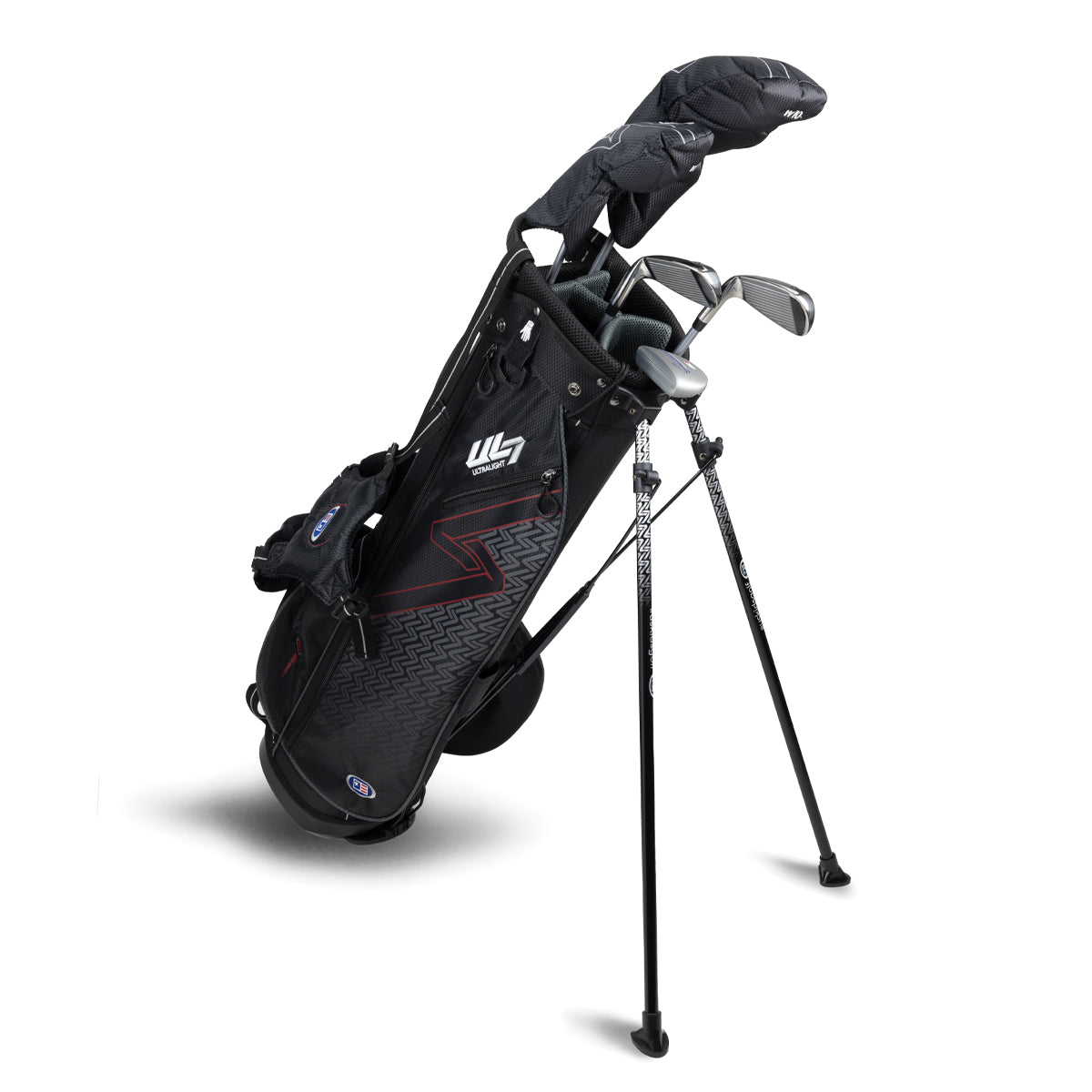 UL7 60 5 Club Stand Set, All Graphite, Black/Maroon Bag Right / Black/Maroon
