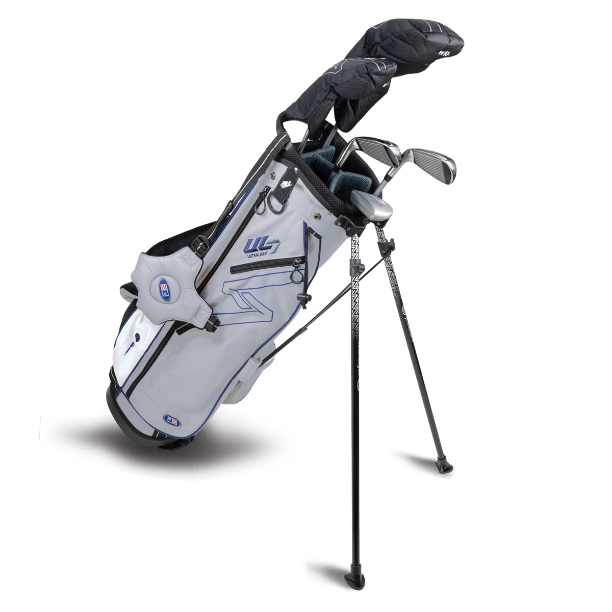 UL7 60 5 Club Stand Set, All Graphite, Black/Maroon Bag Right / Silver/Navy
