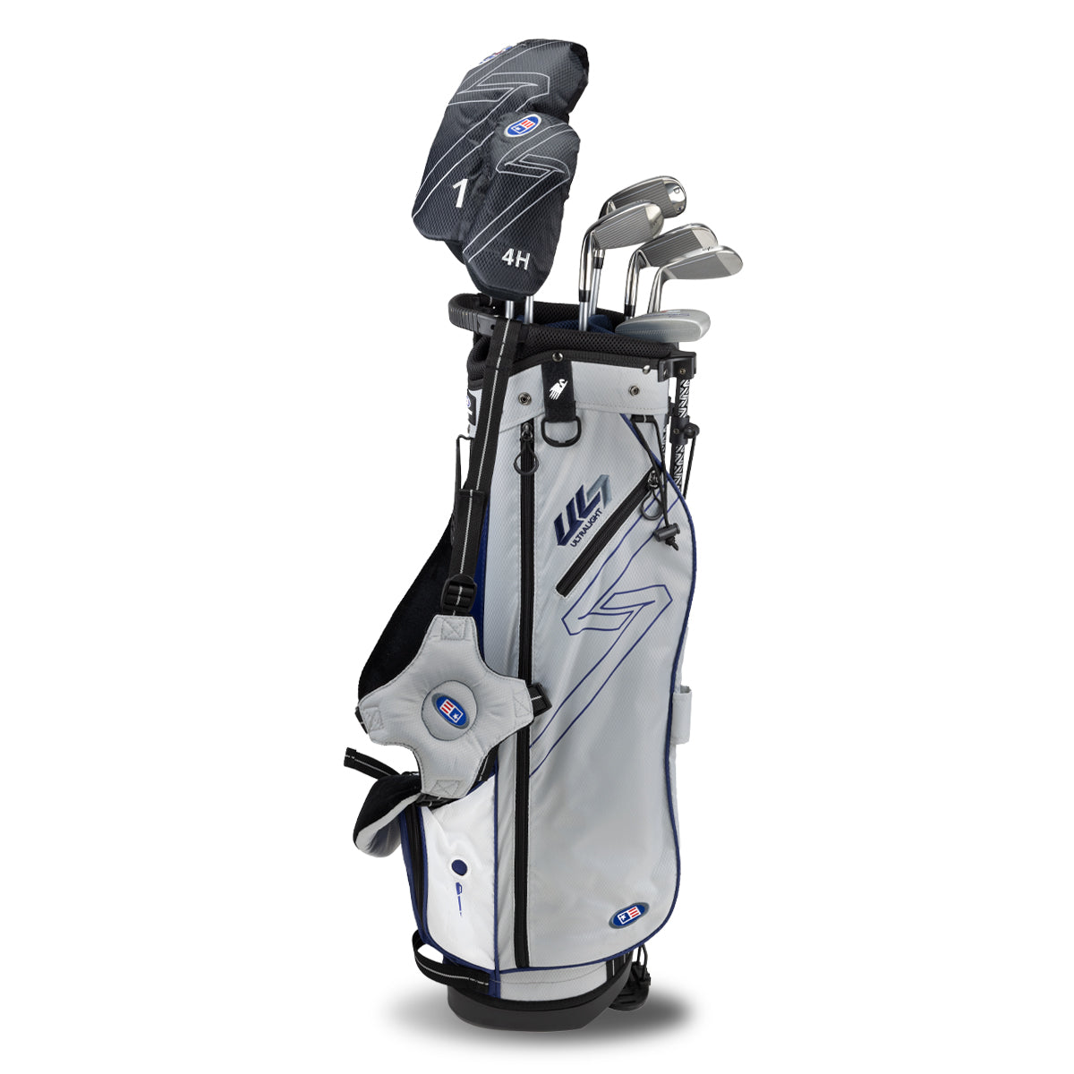 UL7 60 7 Club Stand Set, All Graphite, Black/Maroon Bag Right / Silver/Navy