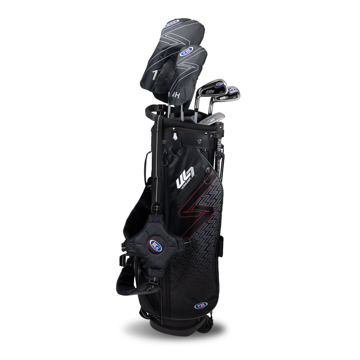 UL7 60 5 Club Stand Set, All Graphite, Black/Maroon Bag Left / Black/Maroon