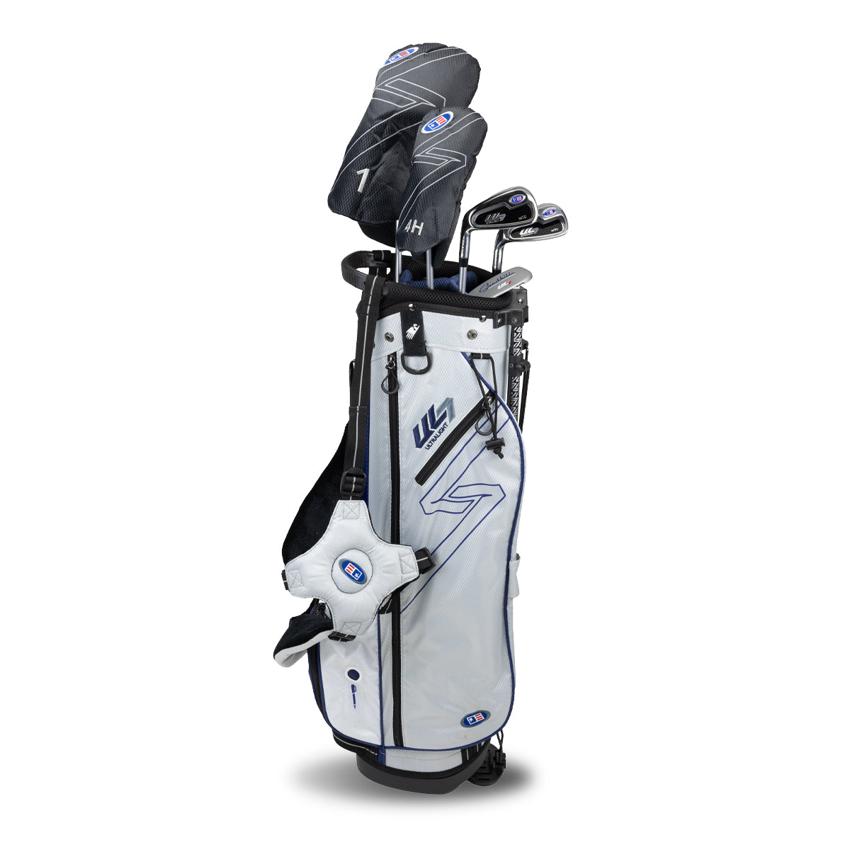 UL7 60 5 Club Stand Set, All Graphite, Black/Maroon Bag Left / Silver/Navy