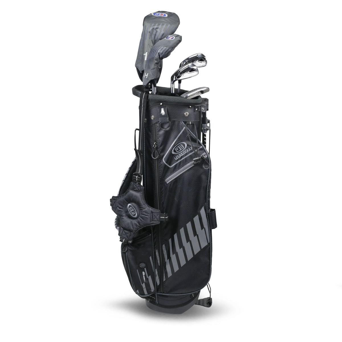 UL60-s 5 Club Stand Set, All Graphite, Grey/Maroon Bag Left / Black/Grey