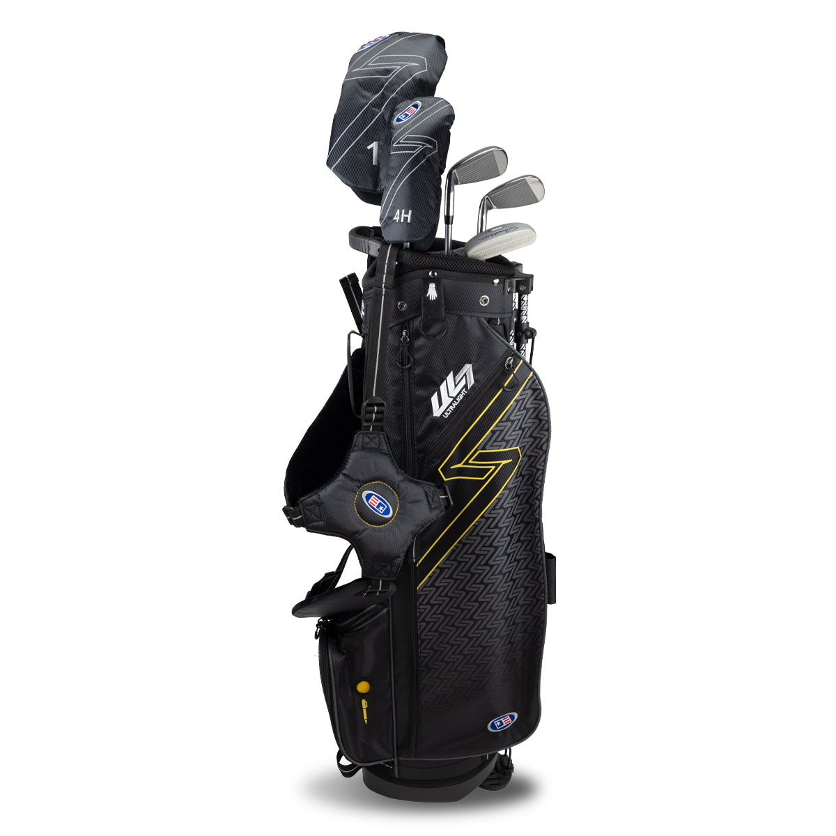 UL7 63 5 Club Stand Set, All Graphite, Black/Gold Bag Right / Black/Gold