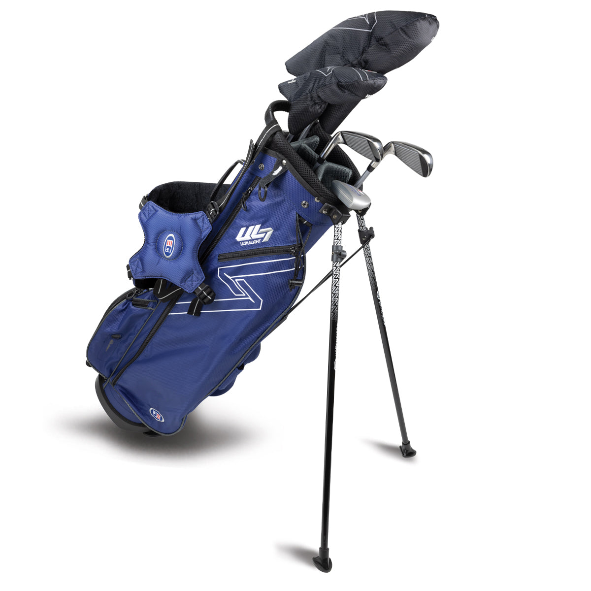 UL7 63 5 Club Stand Set, All Graphite, Black/Gold Bag Right / Navy/Navy