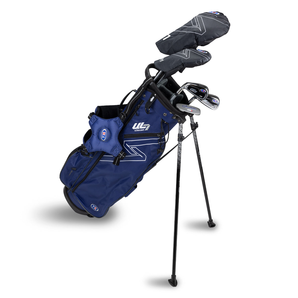 UL7 63 5 Club Stand Set, All Graphite, Black/Gold Bag Left / Navy/Navy
