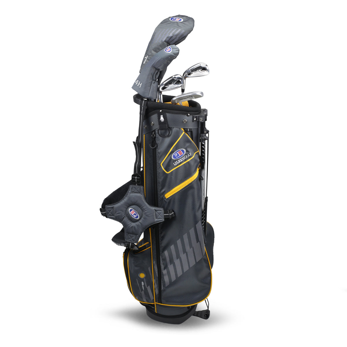 UL63-s 5 Club Stand Set, All Graphite, Grey/Gold Bag Left / Grey/Gold