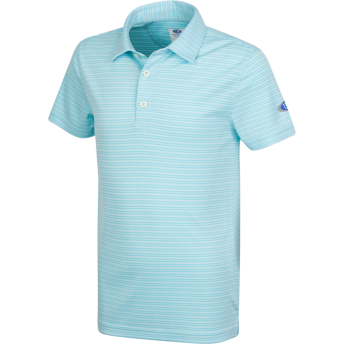 Boys Micro Stripe Polo Youth XL / Aqua Stream