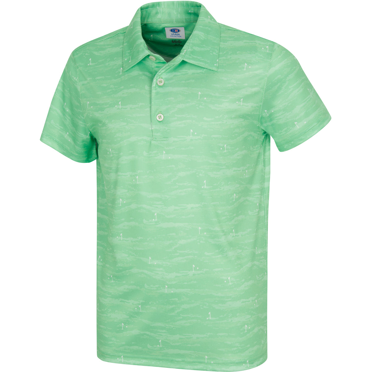 Boys Golf Course Print Polo Youth S