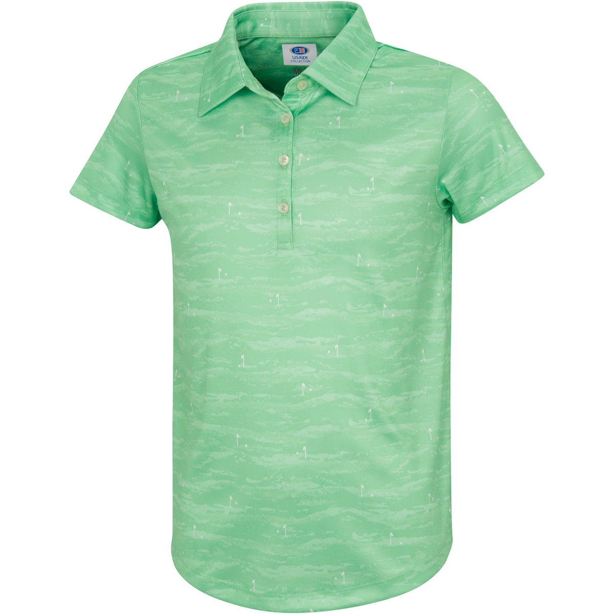Girls Golf Course Print Polo Girls S / Lime Meadow