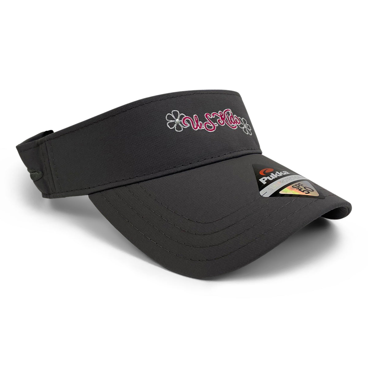 Floral UV Lite Tech Visor, Charcoal, Adult M/L 58cm