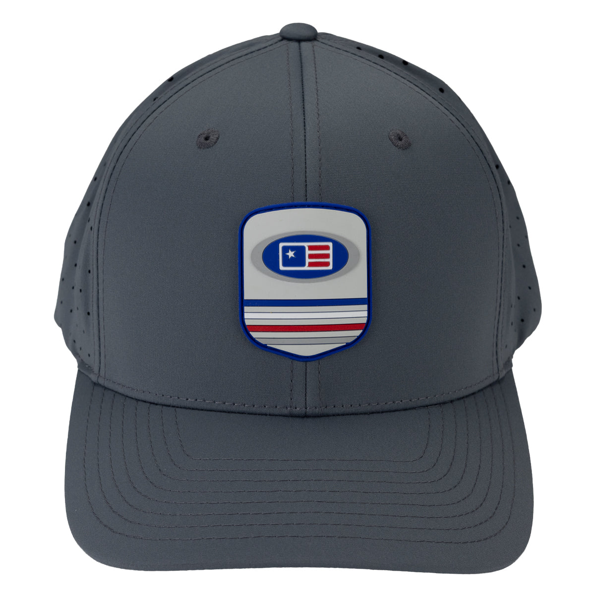 Patch Tech 6-Panel Laser Perf, Charcoal, Adult M/L 58cm