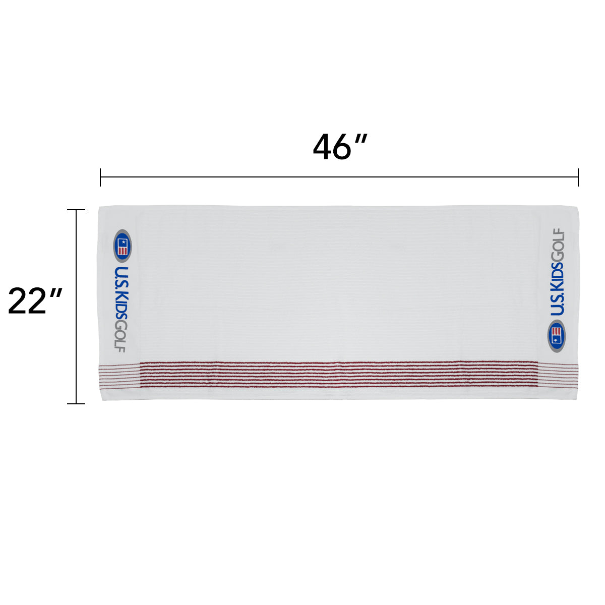 USKG Caddie Towel, White/Red