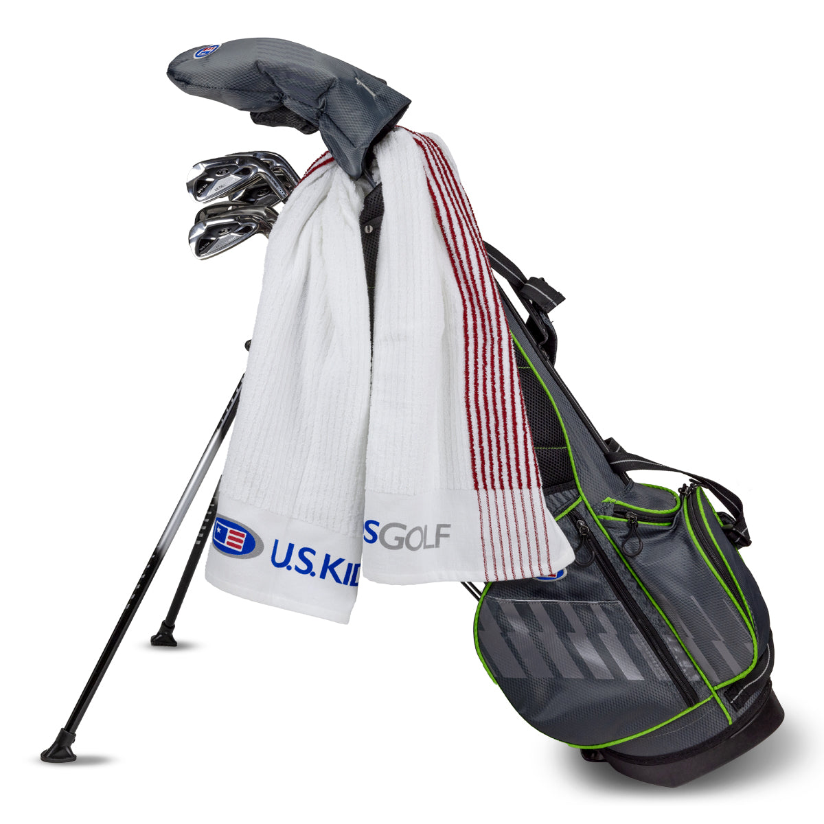 USKG Caddie Towel, White/Red