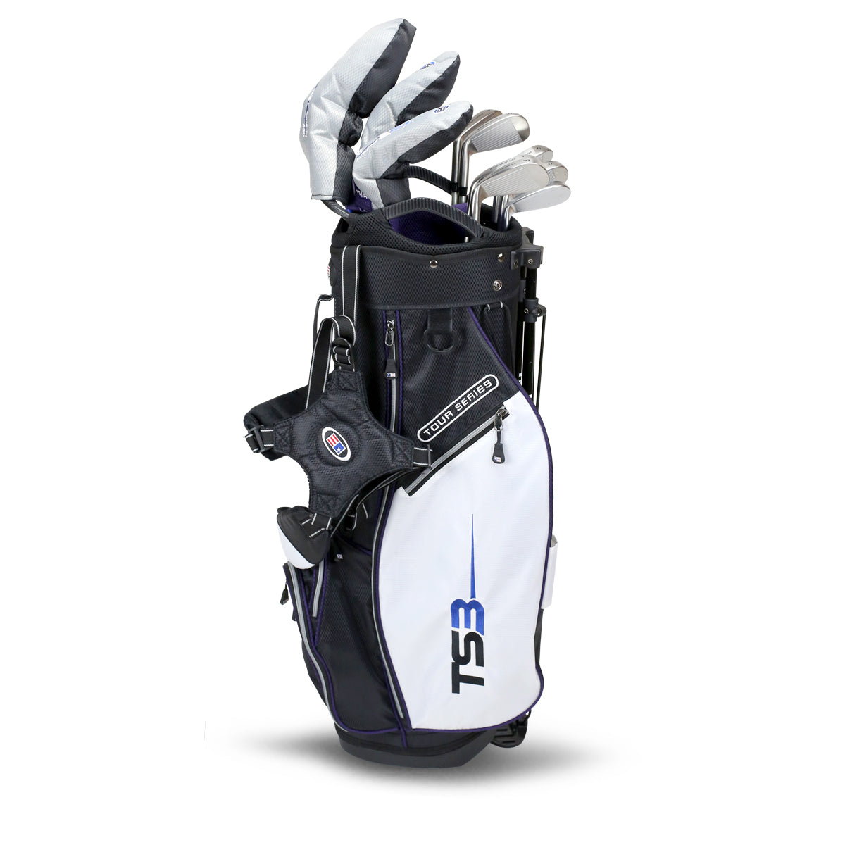 TS3-54 10 Club Stand Set, v10 All Graphite, Bla/Whi/Pur Bag Right / Black/White/Purple