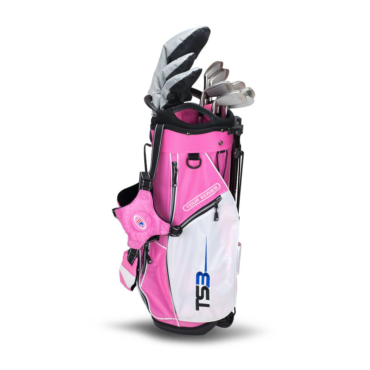 TS3-54 10 Club Stand Set, v10 All Graphite, Bla/Whi/Pur Bag Right / Pink/White/Silver