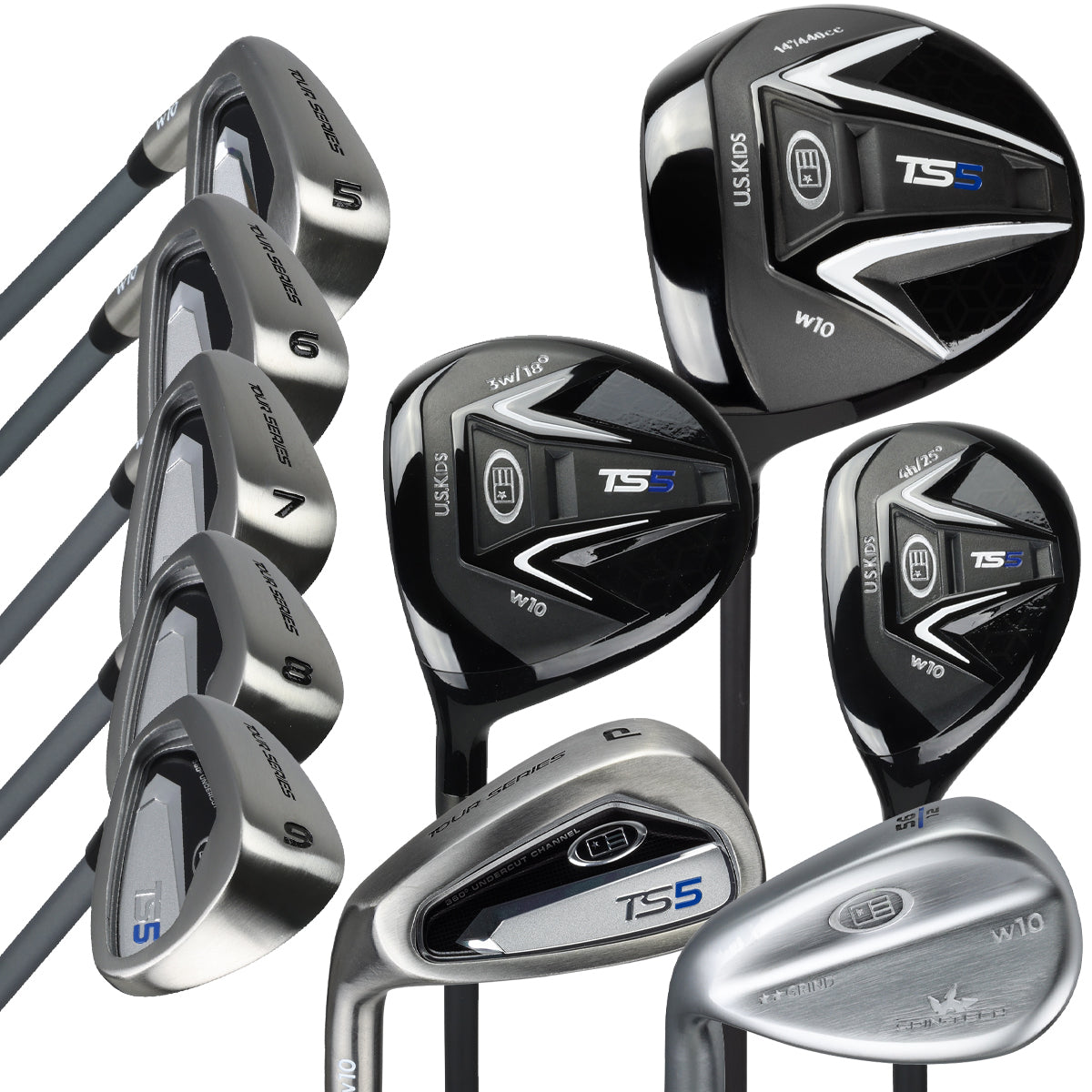 TS5-57 10 Club Stand Set Graphite Left / Blue Camo