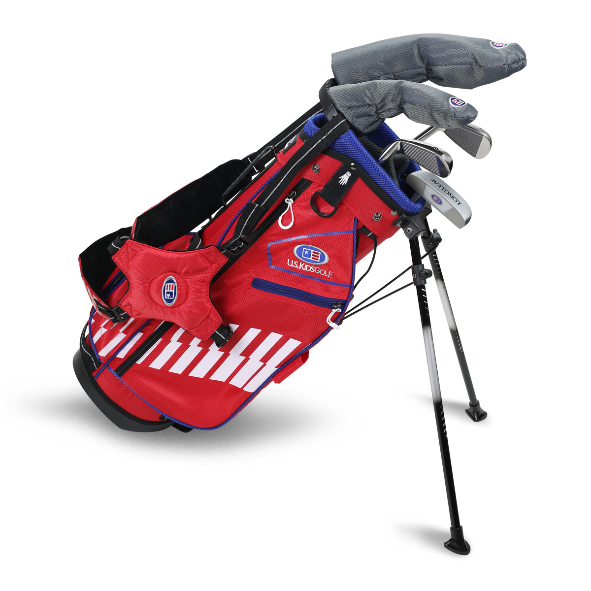 UL48-s 5 Club Stand Set, All Graphite, Grey/Teal Bag Right / Red/White/Blue