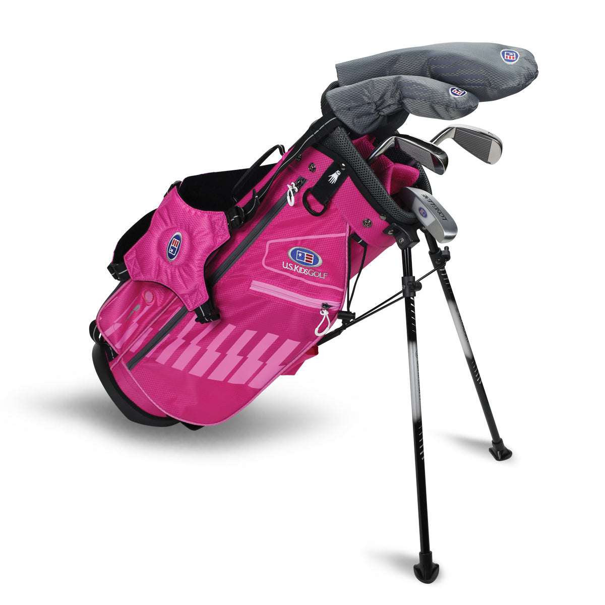 UL48-s 5 Club Stand Set, All Graphite, Grey/Teal Bag Right / Pink/Pink