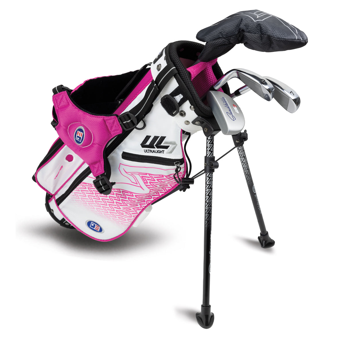 UL7 42 4 Club Stand Set, All Graphite, Black/ Right / White/Pink
