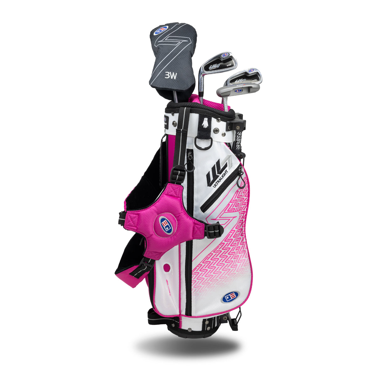 UL7 42 4 Club Stand Set, All Graphite, Black/ Left / White/Pink