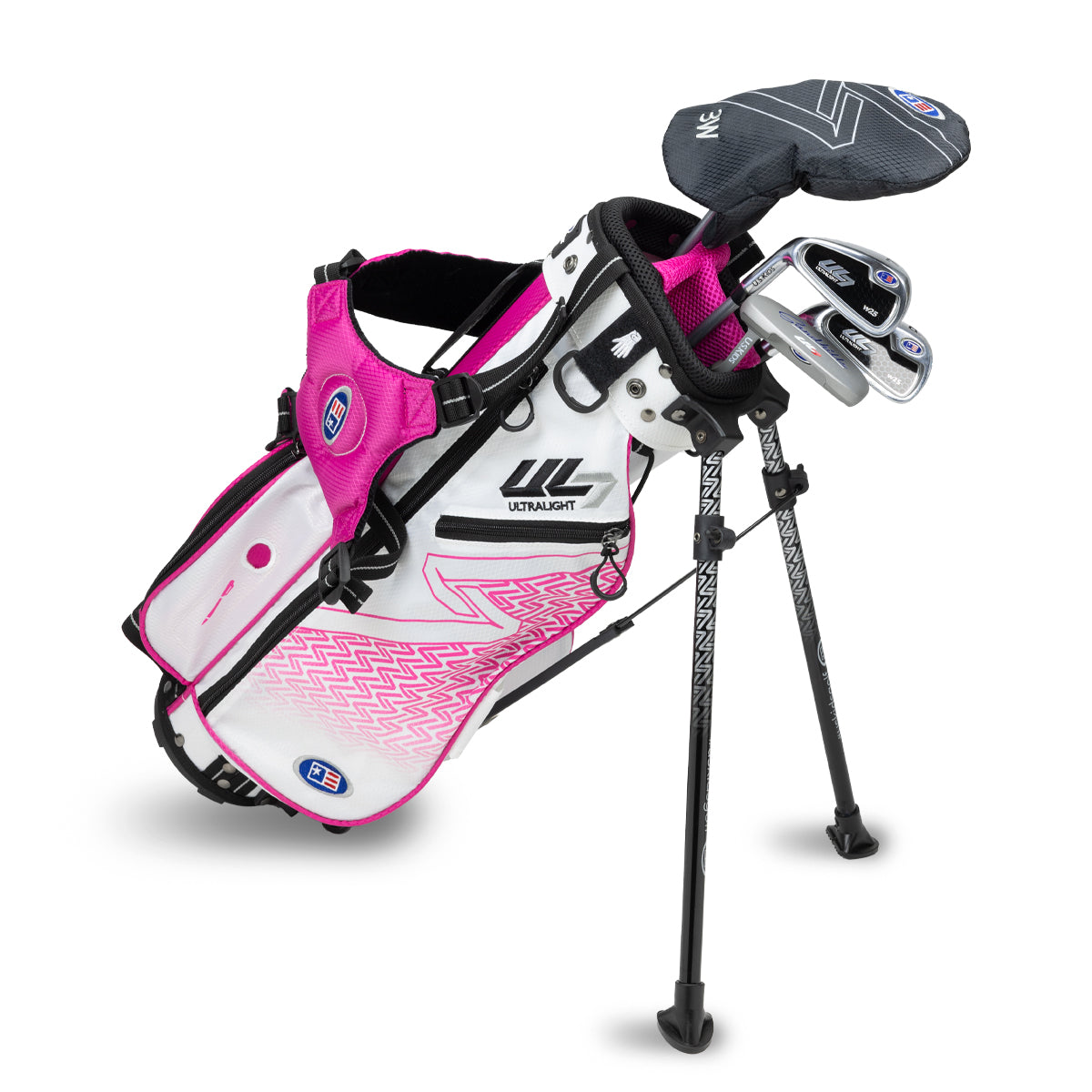 UL7 42 4 Club Stand Set, All Graphite, Black/ Left / White/Pink