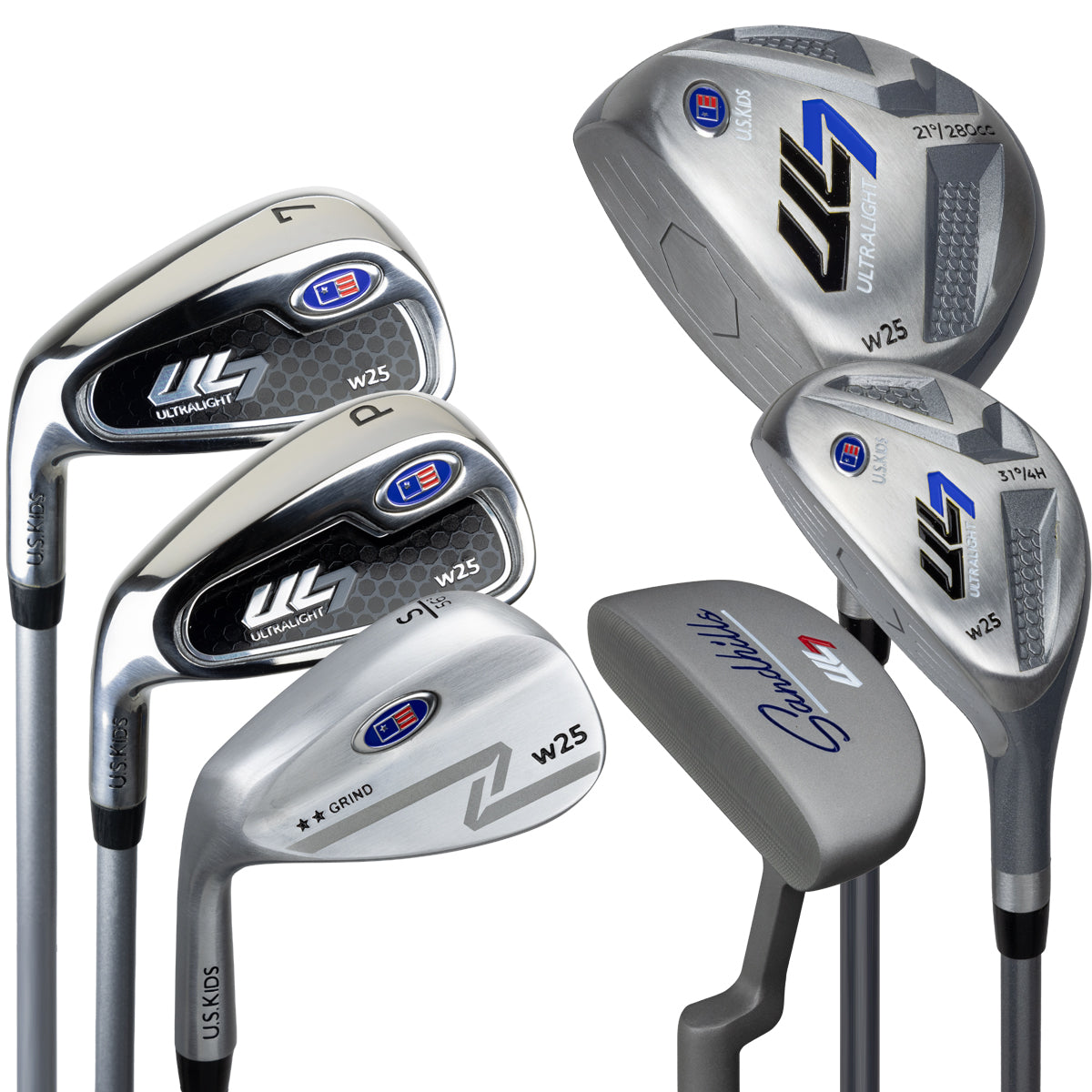 UL7 45 6 Club Stand Set, All Graphite, Black/ Left / Black/Blue