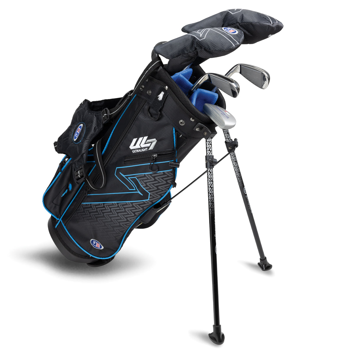 UL7 48 5 Club Stand Set, All Graphite, Black/Teal Bag Right / Black/Teal