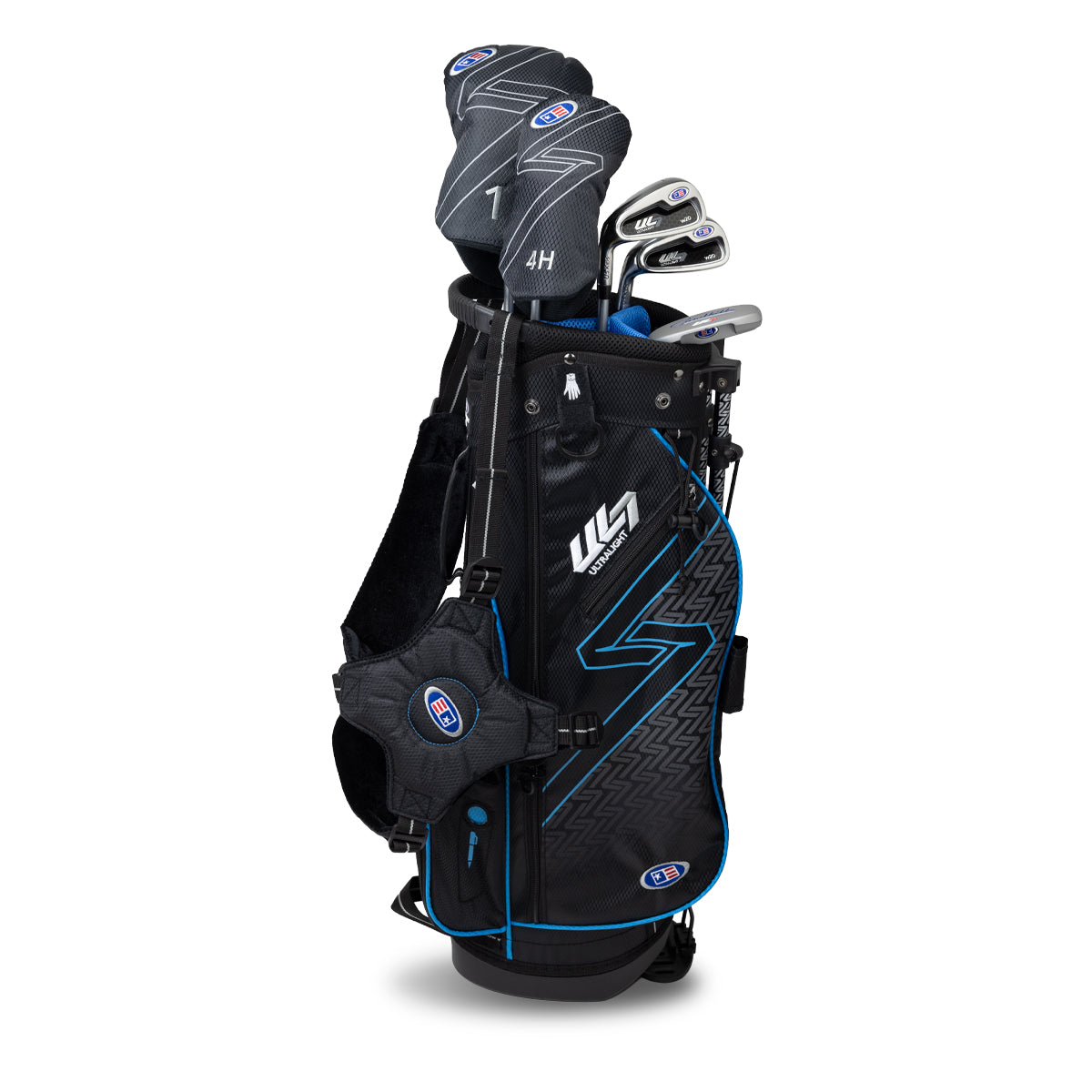 UL7 48 5 Club Stand Set, All Graphite, Black/Teal Bag Left / Black/Teal