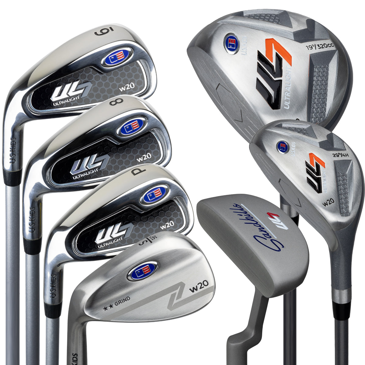 UL7 51 7 Club Stand Set, All Graphite, Black/ Left / Silver/Navy