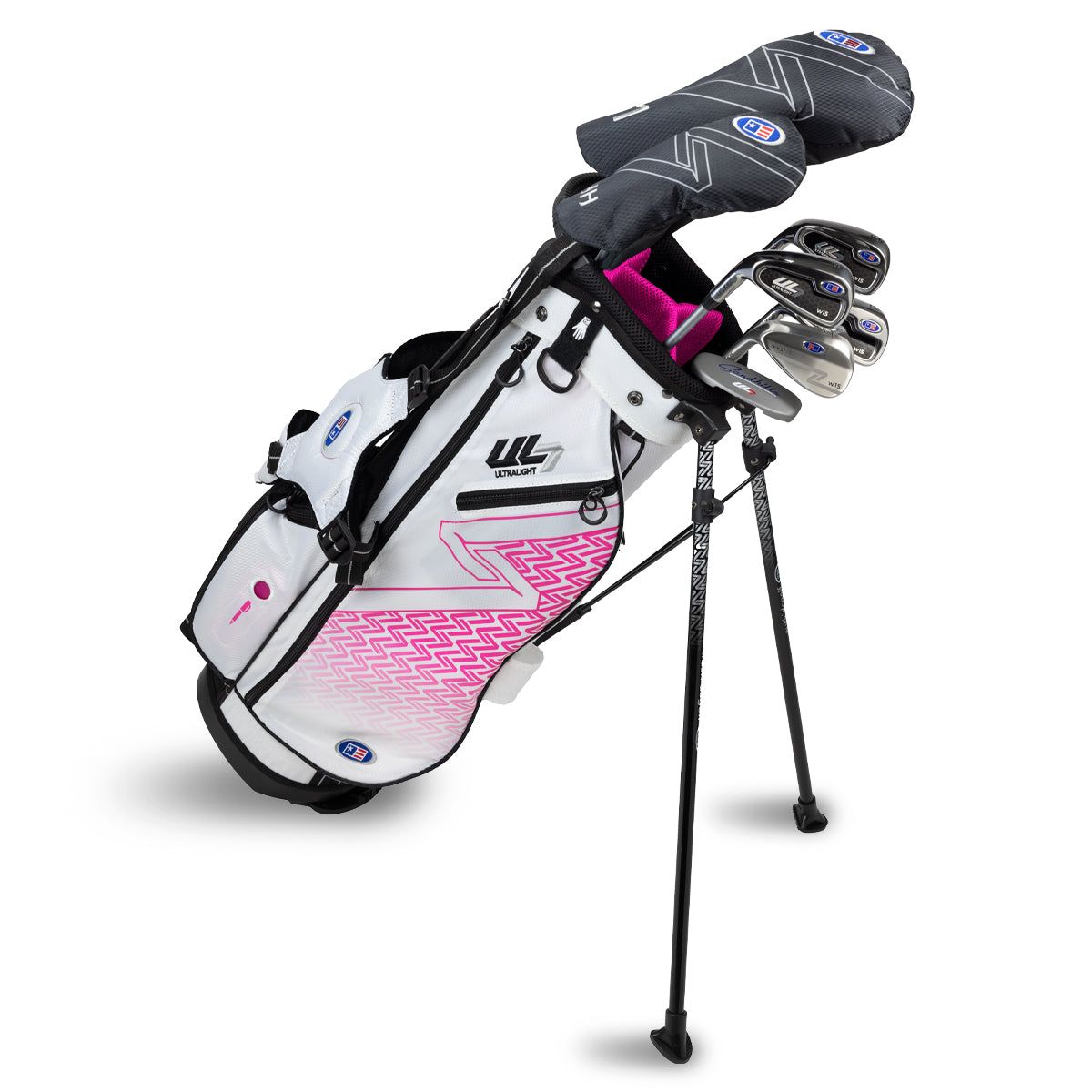 UL7 54 7 Club Stand Set, All Graphite, Black/ Left / White/Pink