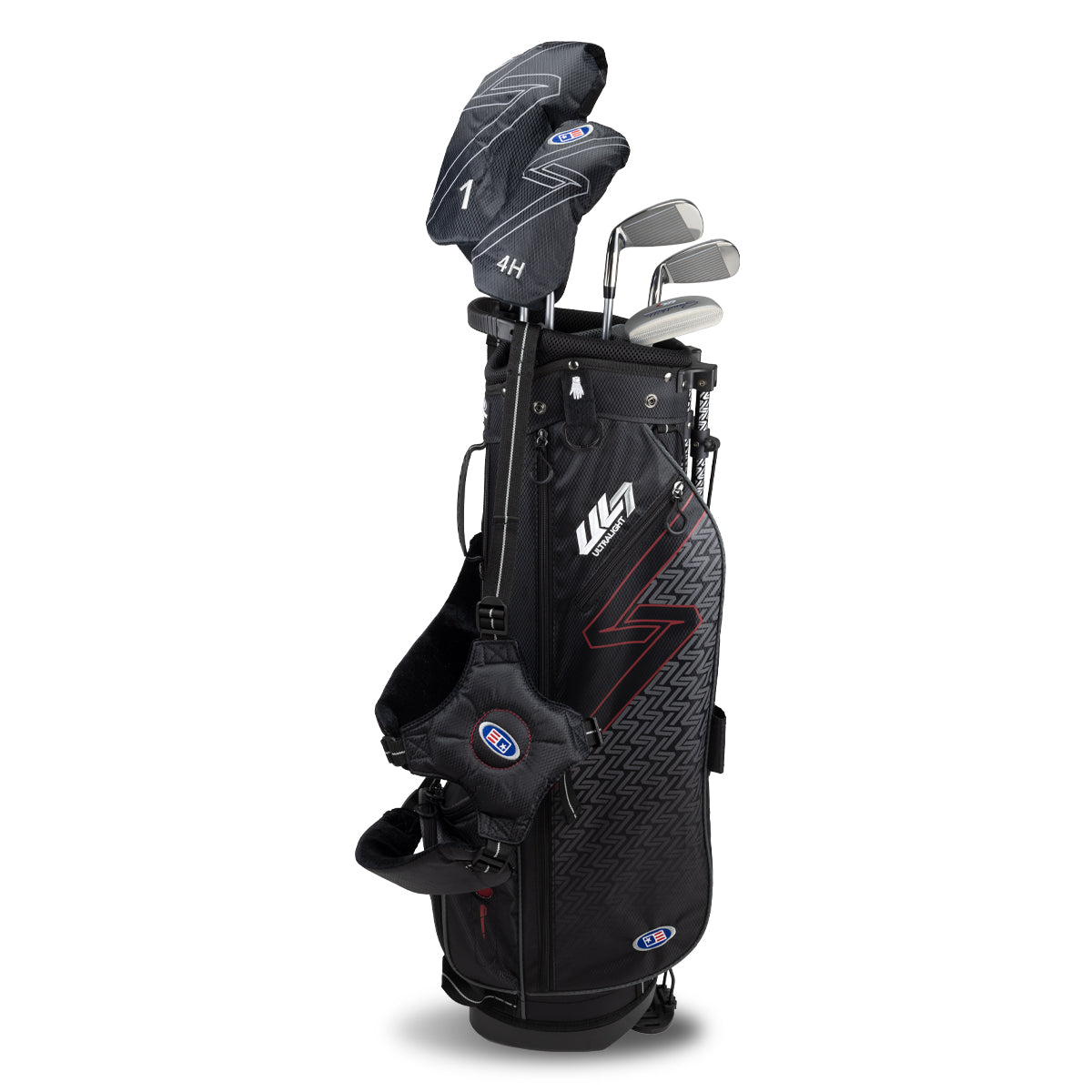 UL7 60 5 Club Stand Set, All Graphite, Black/Maroon Bag Right / Black/Maroon