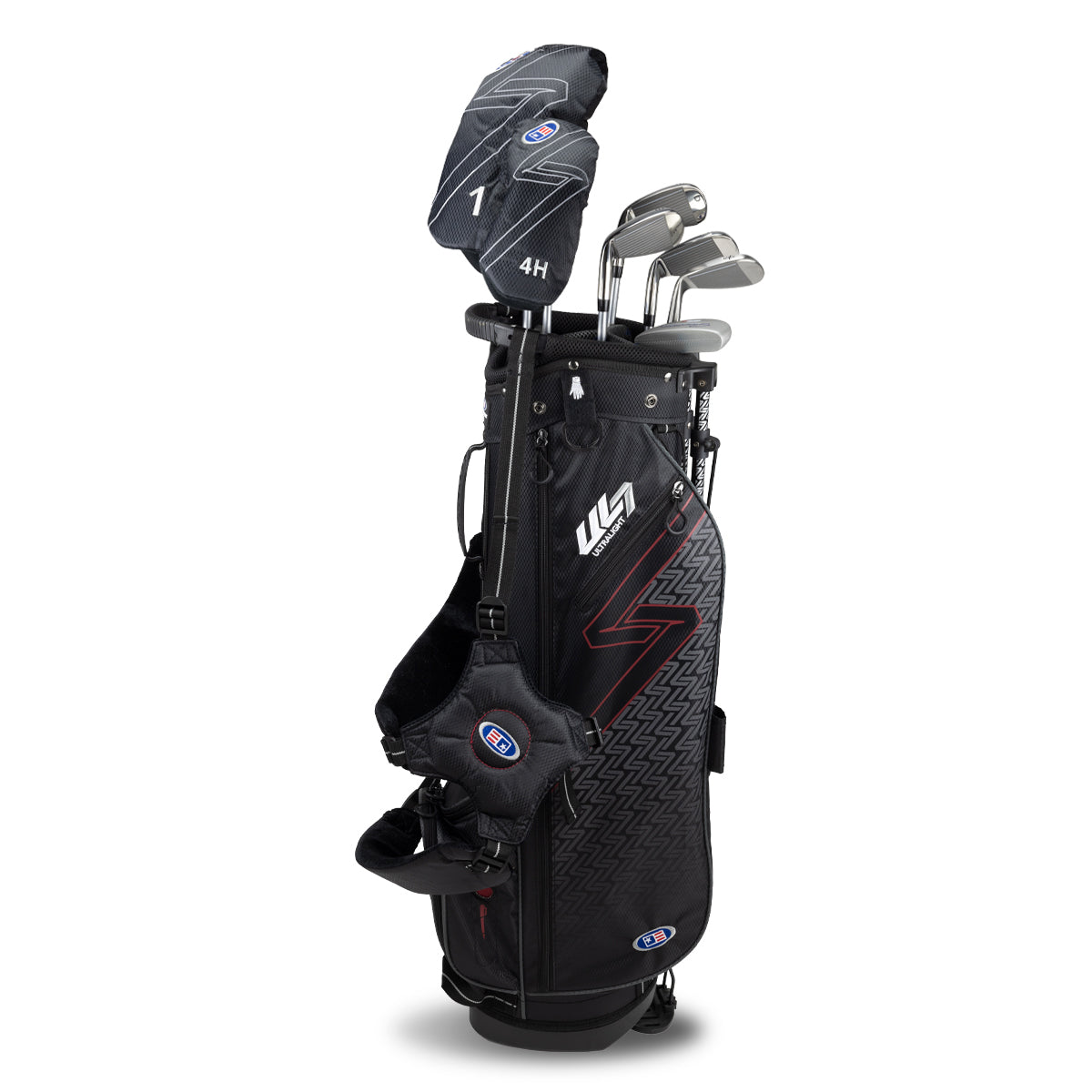 UL7 60 7 Club Stand Set, All Graphite, Black/Maroon Bag Right / Black/Maroon