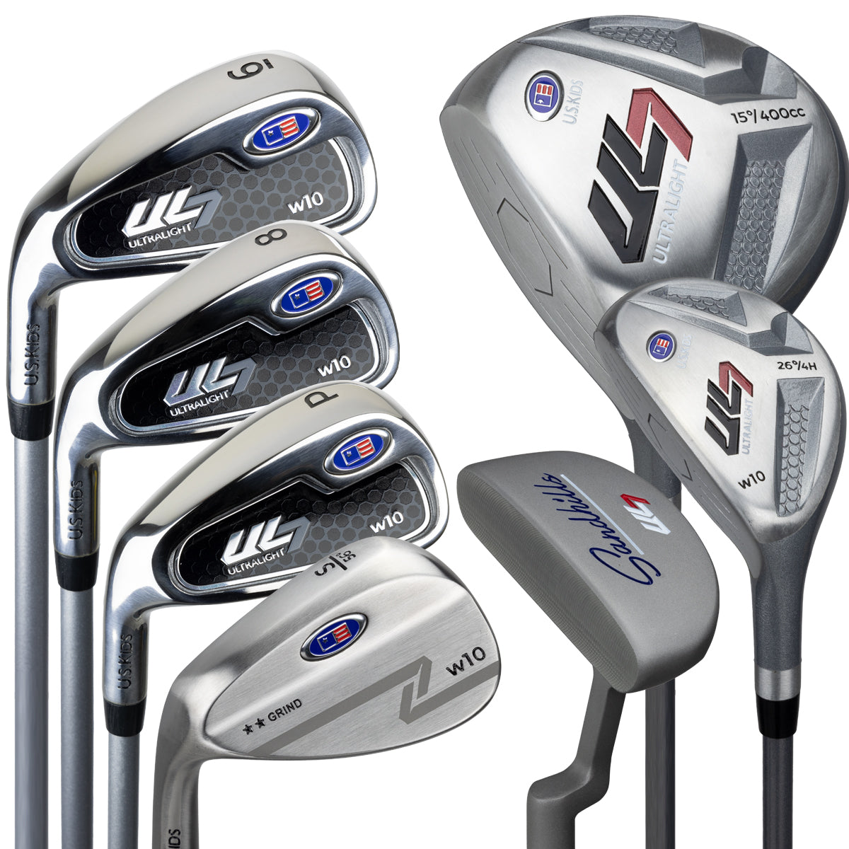 UL7 60 7 Club Stand Set, All Graphite, Black/Maroon Bag Left / Silver/Navy