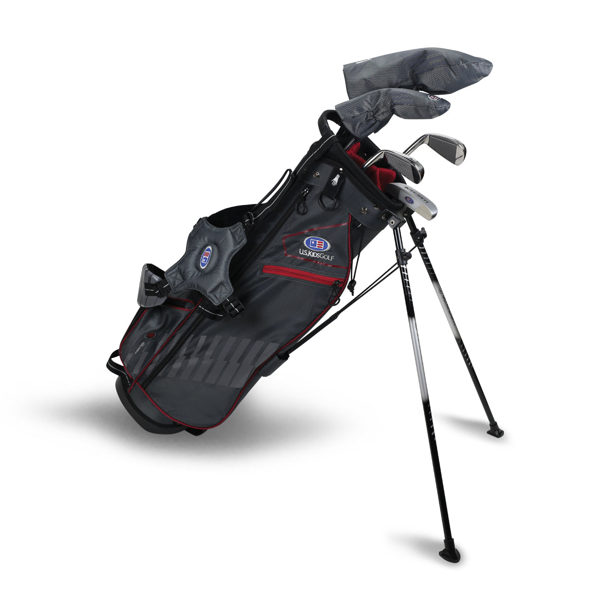 UL60-s 5 Club Stand Set, All Graphite, Grey/Maroon Bag Right / Grey/Maroon