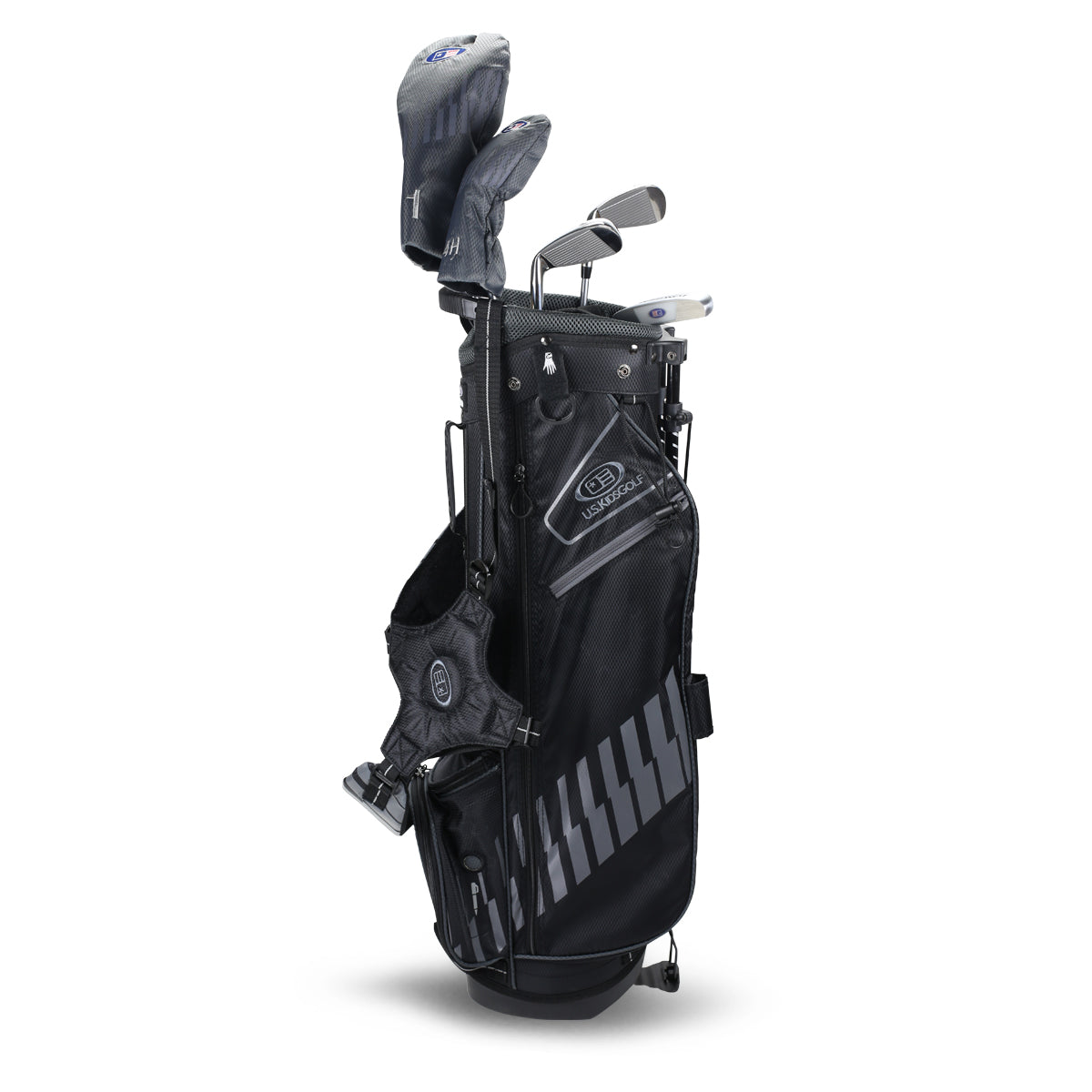 UL60-s 5 Club Stand Set, All Graphite, Grey/Maroon Bag Right / Black/Grey