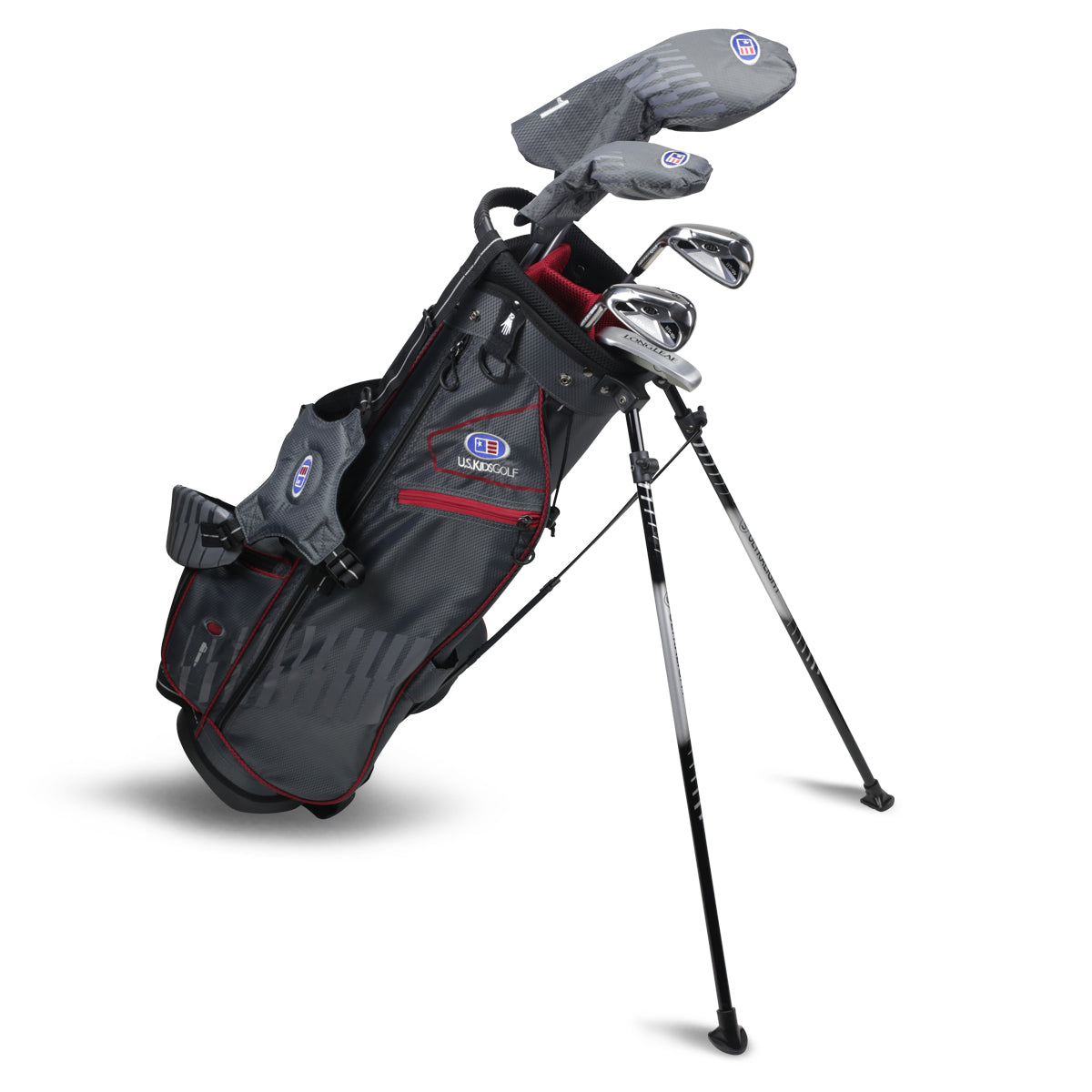 UL60-s 5 Club Stand Set, All Graphite, Grey/Maroon Bag Left / Grey/Maroon
