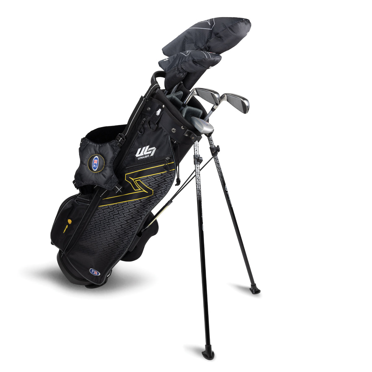 UL7 63 5 Club Stand Set, All Graphite, Black/Gold Bag Right / Black/Gold
