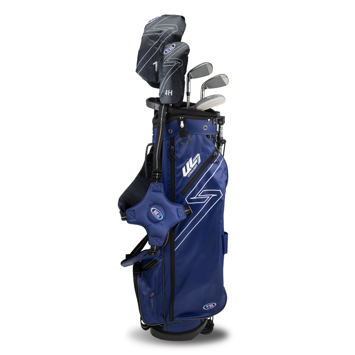UL7 63 5 Club Stand Set, All Graphite, Black/Gold Bag Right / Navy/Navy