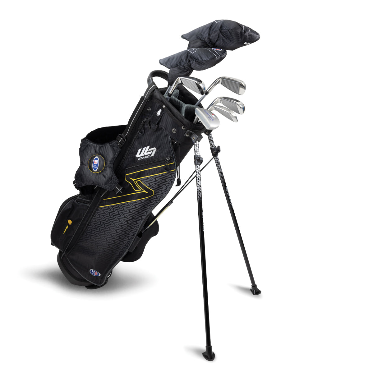 UL7 63 7 Club Stand Set, All Graphite, Black/Gold Bag Right / Black/Gold