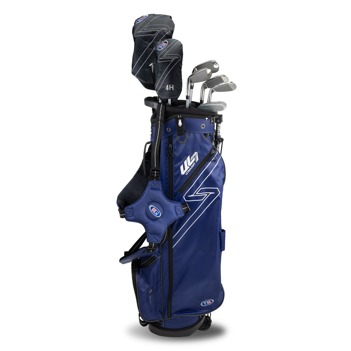 UL7 63 7 Club Stand Set, All Graphite, Black/Gold Bag Right / Navy/Navy