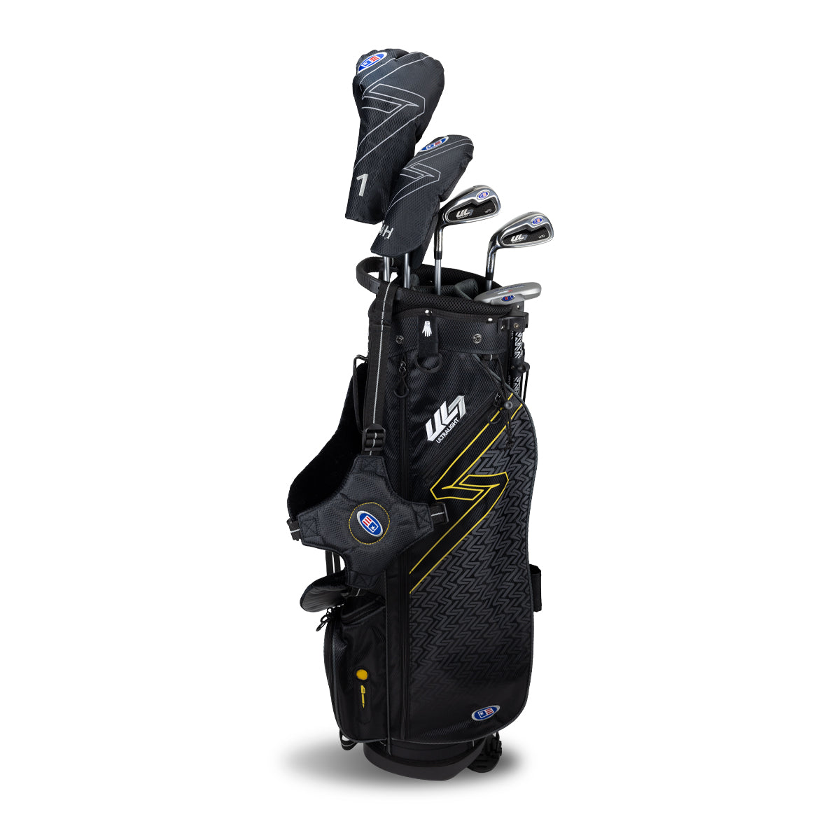 UL7 63 5 Club Stand Set, All Graphite, Black/Gold Bag Left / Black/Gold
