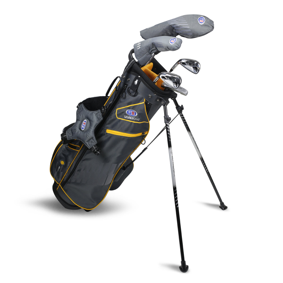 UL63-s 5 Club Stand Set, All Graphite, Grey/Gold Bag Left / Grey/Gold