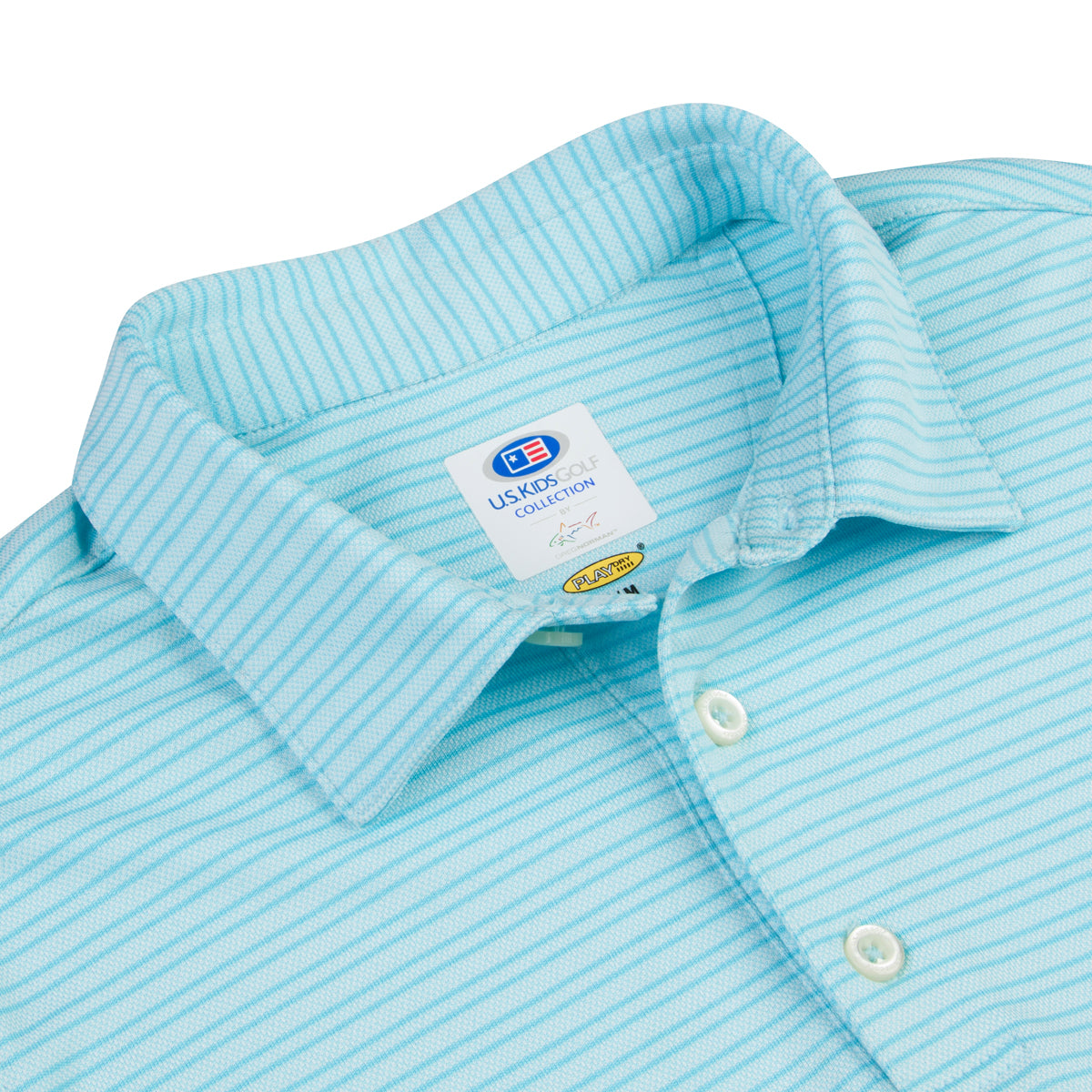 Boys Micro Stripe Polo Youth XS / Aqua Stream